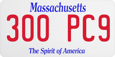 MA license plate 300PC9