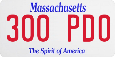 MA license plate 300PD0