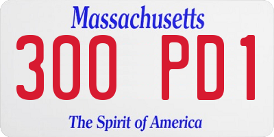 MA license plate 300PD1