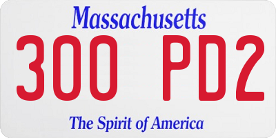 MA license plate 300PD2