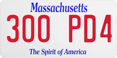 MA license plate 300PD4