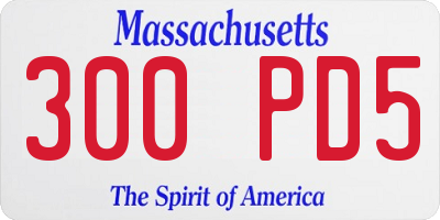 MA license plate 300PD5