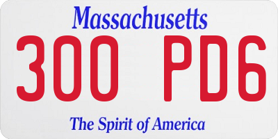 MA license plate 300PD6
