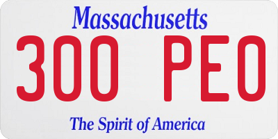 MA license plate 300PE0