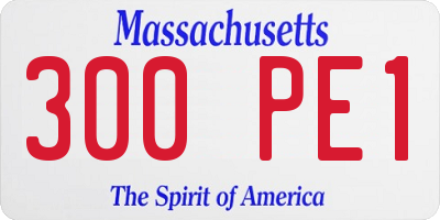 MA license plate 300PE1