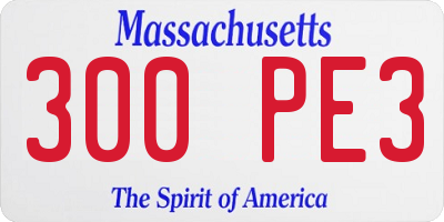 MA license plate 300PE3