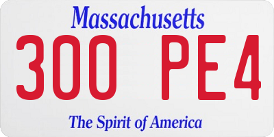 MA license plate 300PE4