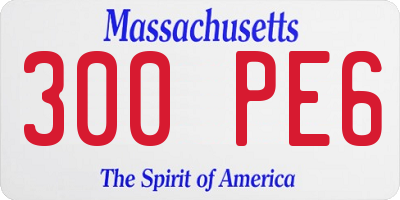 MA license plate 300PE6
