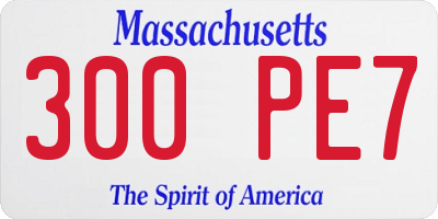 MA license plate 300PE7