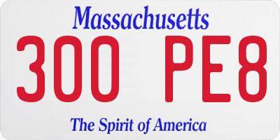 MA license plate 300PE8