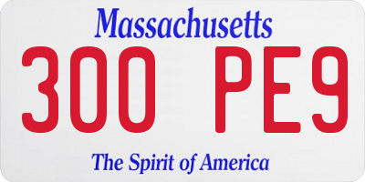 MA license plate 300PE9
