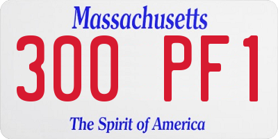 MA license plate 300PF1
