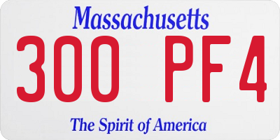 MA license plate 300PF4