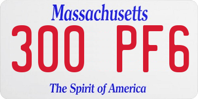 MA license plate 300PF6