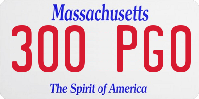 MA license plate 300PG0