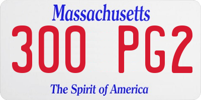 MA license plate 300PG2