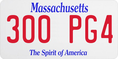 MA license plate 300PG4