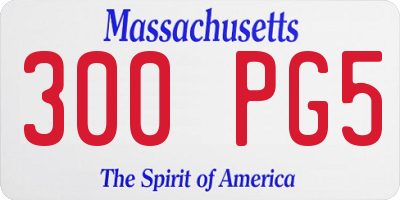 MA license plate 300PG5