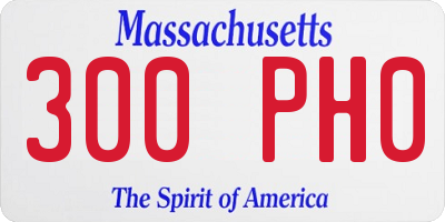 MA license plate 300PH0