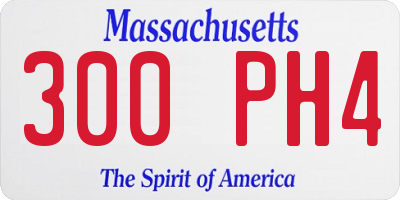 MA license plate 300PH4