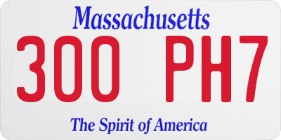 MA license plate 300PH7