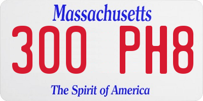 MA license plate 300PH8