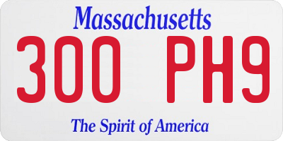 MA license plate 300PH9