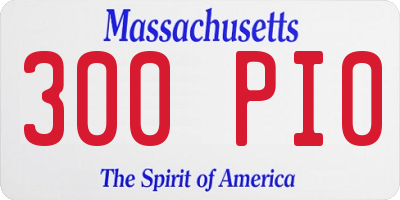MA license plate 300PI0