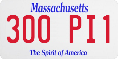 MA license plate 300PI1