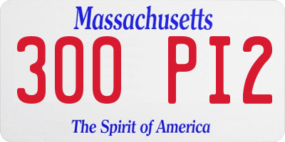 MA license plate 300PI2