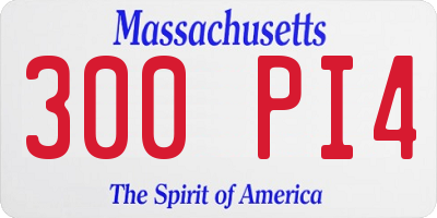MA license plate 300PI4