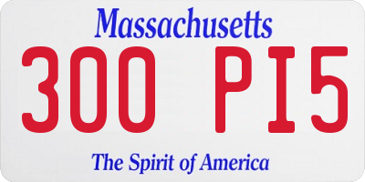 MA license plate 300PI5