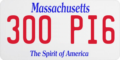 MA license plate 300PI6