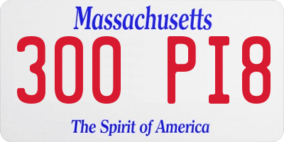 MA license plate 300PI8