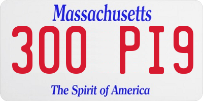 MA license plate 300PI9