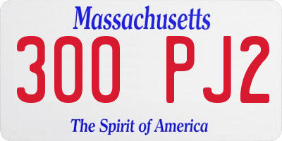 MA license plate 300PJ2