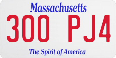 MA license plate 300PJ4