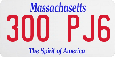 MA license plate 300PJ6