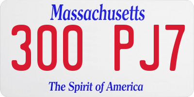 MA license plate 300PJ7