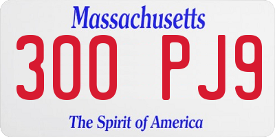 MA license plate 300PJ9