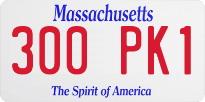 MA license plate 300PK1