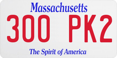 MA license plate 300PK2