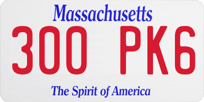 MA license plate 300PK6