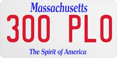 MA license plate 300PL0