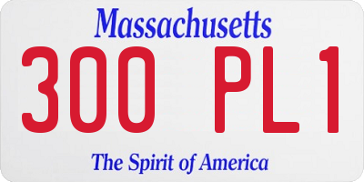 MA license plate 300PL1
