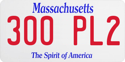 MA license plate 300PL2