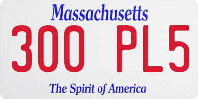 MA license plate 300PL5