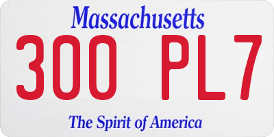 MA license plate 300PL7