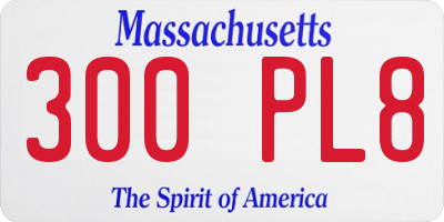 MA license plate 300PL8