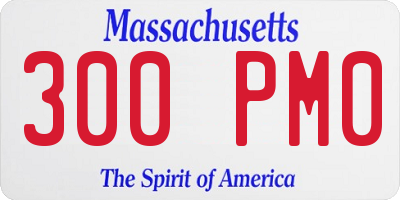 MA license plate 300PM0